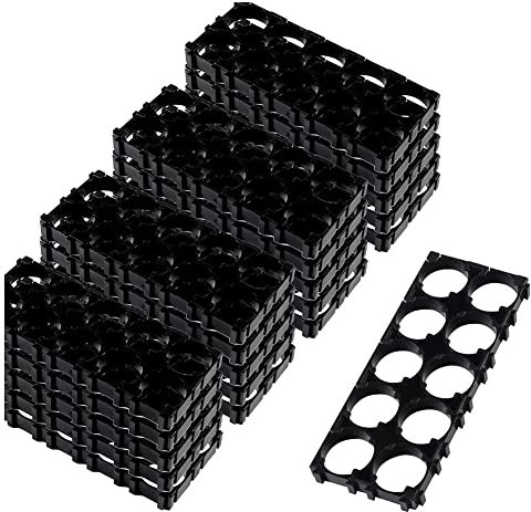 Koanhinn 20 Pieces 18650 Lithium Cell Spacer 2X5 Cell Spacer 18650 Lithium Battery Plastic Holder for DIY Battery Pack