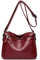 FORRICA Umhängetasche Damen Mittelgroße Elegante Schultertasche Mehrere Taschen Frauen Crossbody Bag PU Leder für Shopper Reisen Arbeit Rot