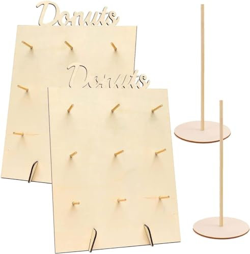 Donuts Stander,4 Stück Donut Wand Hochzeit,Dounatstander,Donuts Ständer Holz,Donut Board,Donut Halter,Donut Dekoration für Hochzeiten Geburtstage, Babyparty, Jubiläen