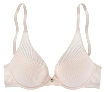 s.Oliver Damen Push-up-BH | mit Mesh in Streifchen Optik, Metallaccessoire, individuell verstellbar, modisch und komfortabel für jeden Tag