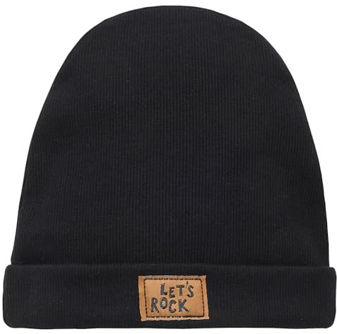 Pinokio Beanie Mütze Lets Rock, schwarz, Jungen, Gr 47-53(50)