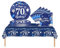 COSORO 37pcs Navy Blue 70th Birthday Decorations for Women,Men: Tablecloth, Paper Plates, Napkins for 70th Birthday Party