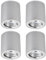 Sweet Led Aufbauspot GU10 Silber gebürstet – 4er Set Aluminium Deckenstrahler 230V – LED Spots deckenleuchte rund (7W warmweiß) schwenkbar, inkl. Leuchtmittel – spotlight Innenbeleuchtung