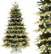 GYMAX 6ft Pre-Lit Artificial Christmas Tree, Hinged Remote Control Xmas Tree with 350 LED Lights, 2 Lighting Colors, 1801 Branch Tips, 3 Modes, 4-Level Brightness & Timer, Office Home Holiday Decor