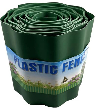 Bordure de jardin ondulée en plastique - Bordure de jardin - Séparateurs professionnels - Vert - Courbe flexible - Pour parterres de fleurs et allées