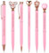 Clabby 6 Inspirierenden Kugelschreiber Frauen Motivierende Druckkugelschreiber mit Spruch Rosa Metall Aluminium Stiftstab mit Diamant Kristall Schmetterling Kugel Herz Stern Deko mit Kordelzugbeutel
