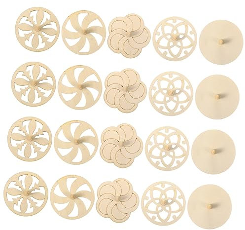 ifundom 20 Stück Naturholz-kinderspielzeug Gyro-kreisel Zum Bemalen Unlackierte Kreisel Blanke Kreisel Spielzeug Für Outdoor-aktivitäten Für Kinder Zufällige Farbe