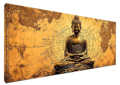 Malen Nach Zahlen Zen Malen Nach Zahlen Erwachsene Weltkarte DIY Handgemalt Ölgemälde Leinwand Kit für Anfänger Ohne Rahmen 40x80cm Mit 3-Pinseln und Acrylfarbe für Deko Wohnzimmer, Geschenke Y2-415