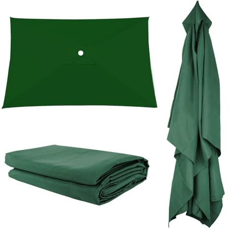 DUYULIANG Auvent De Remplacement Pour Parasol 300×300cm 300x200cm 200x200cm 4/6/8 Baleines, Toile De Rechange Rectangulaire, Protection UV Durable Housse Pour Parapluie non déporté(Green,197X297m)