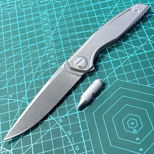 Pocket neck knife small titanium, Titan stahl, EDC Outdoor messer survival, Taschenmesser Titanlegierung Scharfe, Premium Klappmesser, Tragbare camping messer, Einhandmesser mit clip Demontagewerkzeug
