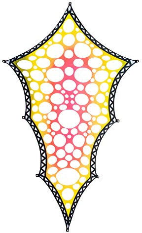 PSYWORK Schwarzlicht Segel Spandex | Goa Space Dragon Two | 2 x 3,75m | UV-aktiv | Leuchtend | Wandtuch Wandbehang Stoff Neon Deko Party Tuch Tapestry Poster PSY