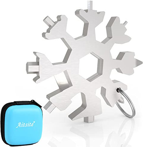 Aitsite 18 in 1 Snowflake Multi Tool Portable Stainless Steel Multi Opener Tool Ideal Gadgets Gift for Travel Camping Adventure Daily Kit with Gift Box