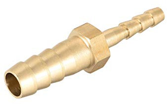 sourcing map Schlauch ID Messing Reduzierstück Widerhaken Schlauchanschluss Adapter 8mm x 4mm Widerhaken (1 Stück)