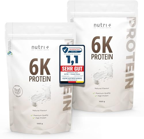 Nutri + Proteinpulver Neutral 2 kg - 85% Eiweiß - Eiweißpulver ohne Zusatzstoffe, Süßstoff, Zucker- Protein Pulver auch zum Backen als Backprotein