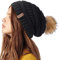 FURTALK Beaniemütze Winter Damen Mütze für Frauen Slouch Style Warme Wintermütze mit Kunstpelz Bommel