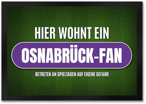 trendaffe - Hier wohnt EIN Osnabrück-Fan Fußmatte mit Rasen Motiv Fußball Stadion Tor Sport