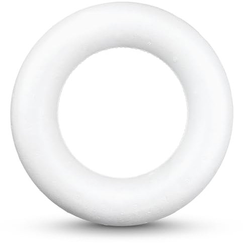 Netuno 5 Stück Styropor Vollringe 15 cm Styropor Ringe zum basteln Polystyrol-Kränze Tischdekoration Hochzeit Deko Polystyrol Ringe Blumenkränze Schaumkränze Styropor Formen zum Basteln Rohlinge