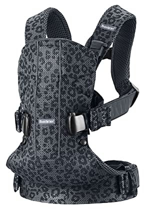 BabyBjörn Babytrage One Air, 3D-Netzstoff, Anthrazit/Leopard