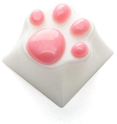 Resin keycaps - cat resin keycaps - gaming keycaps - OEM R4 (White cat/Pink)