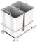 LM 62/2 cubo de basura empotrado extraíble con 2 x 10 l cesta de cubo de residuos, color blanco, 25,8 x 41,4 x 39,5 cm, sistema de separación de residuos doble para el armario de la cocina