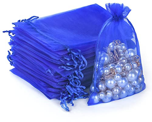 Aucuu 105 Stück Organzasäckchen Klein,10 x 15 cm Hochzeit Säckchen Organza Beutel Schmuckbeutel Bonbonsbeutel Geschenksäckchen für Hochzeit, Gastgeschenk, Babyparty, Weihnachten, Jubiläum- Gold