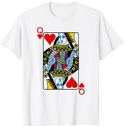 Spielkarte Queen Of Hearts TShirt I Herz Dame T-Shirt