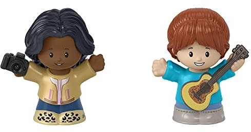 F-Price Toy Figure Pack ~ Story Starter Figure Set - HBW68 ~ Photographer and Ukulele Player Figures, Brown, Blue, Gray