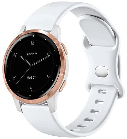VELULYX silicone Bracelet compatible avec Garmin Vivoactive 4S/Venu 2S/Venu 3S/Vivomove 3S, 18mm bracelet pour Fossil Femme Gen 6/Gen 5E/Fossil Femme Q Venture HR Gen 4/Withings Steel HR 36 mm
