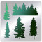 BENECREAT Pine Tree Edelstahl-Schablonenvorlage, 15.6x15.6 cm/6.14x6.14 Zoll Waldmetall-Journalschablonen-Schablonen-Werkzeug Für Holzbrandbrandmalerei, Zeichnen Und Gravieren