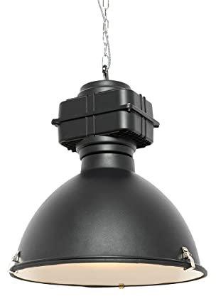 Qazqa - Industrie I Vintage I Industrie I Vintage I Hängelampe I Pendellampe I Pendelleuchte schwarz 53,5 cm - Sicko I Wohnzimmer I Schlafzimmer - Aluminium Rund - LED geeignet E27