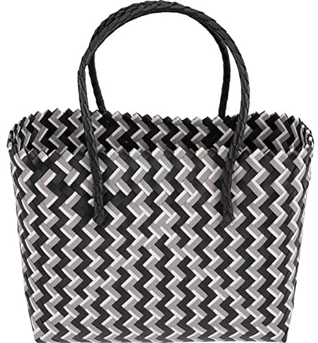 Zerodeko Geflochten Strandtasche Weidenkorb Tasche Große Kapazität Rattan Dusche Handtasche Einkaufsaufbewahrungskorb Sommer Tote Geldbörse Umhängetasche Einkaufskorb Gewebte