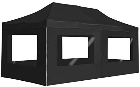 Gartenpavillons, Partyzelt, 6 x 3 m, Gartenpavillon, Festzelt mit Seitenwänden, vollständig wasserdicht, pulverbeschichteter Aluminiumrahmen für Hochzeiten im Freien, Gartenparty, Anthrazit