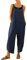 BRONG Salopette da donna casual allentata salopette in morbido cotone e lino tuta da donna ampia con spalline regolabili con tasche, Blu, S