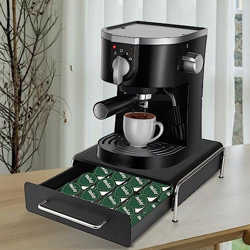 Porte-Capsules,Tiroir de Rangement pour Dosettes,Tassimo Tiroirs à Capsules de Café,Porte Dosette Tassimo,Support pour Machine à Café Avec Organisateur de Dosettes (30.5 * 31.5 * 10cm -36pcs noir)