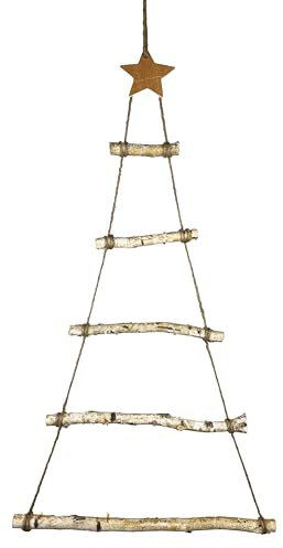 Namzinc Holzleiter Weihnachtsbaum Wand Deko Tannenbaum Leiter zum Aufhängen Weihnachtsdeko 70 x 40 cm