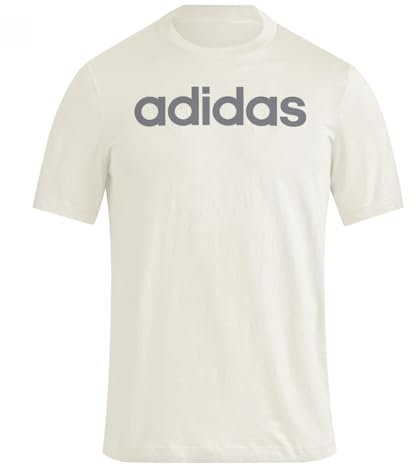 adidas Men's Essentials Single Jersey Linear Embroidered Logo Tee, Alumina, L