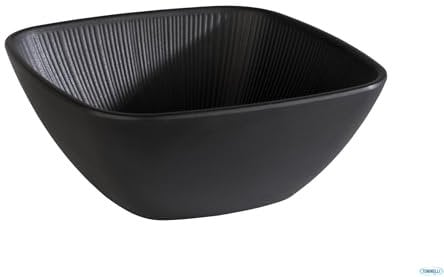 APS 85071 Schale NERO, 19,5 x 19,5 cm, Höhe 8 cm, Melamin, schwarz, 1,5 Liter