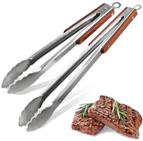 Esie Houzie 16 & 12 Heavy Duty Stainless Steel Grill Tongs, 2-Pack