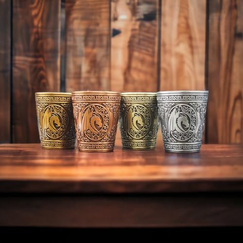 Dungeons and Dragons Themed Metal Shot Glasses (4 Different (one of Each))