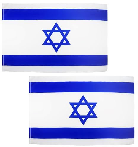 Bandera de Israel 150 x 90cm - Bandera ISRAELÍ 90 x 150 cm (2 Bandera Poliéster)