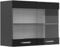 Vicco Meuble de Cuisine Haut vitré R-Line, Noir Haute Brillance/Anthracite, 80 cm