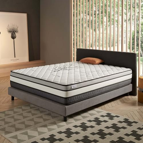 COSMOS - Solar - Matratze 140x190 cm - Taschenfederkern 140x190 H3/H4 - Matratze 140x190 30 cm Hoch - Oeko-tex Zertifiziert - Latex Blue 7 Zonen