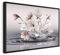 B&D XXL Bilder mit Rahmen 120x80 cm Wandbilder groß Leinwandbild XXL schwarzer Holzrahmen modern Wanddekoration Kunstdruck Wanddeko Wohnzimmer Schlafzimmer Magnolie Zen Spa Wasser