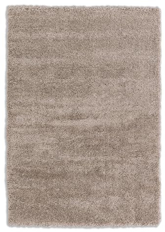Schöner Wohnen Kollektion Hochwertiger Teppich Wohnzimmer, Schlafzimmer - Hochflorteppich Uni - Moderne Flachgewebe weich - einfarbige Designs - Teppich Beige 80 x 150 cm