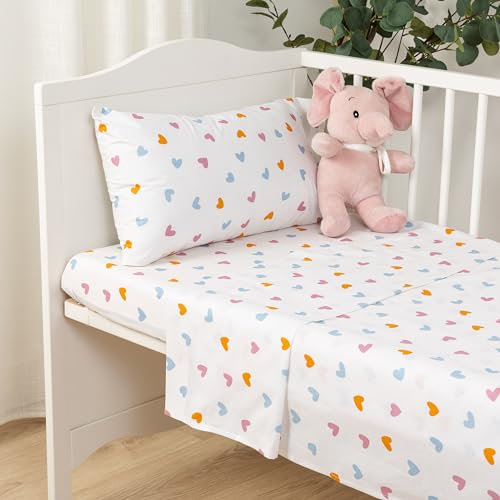 TRAMAS+ Kinderbettwäsche 60x120 cm aus 100% Baumwolle Superweiche & Farbenfrohe | Babybettwäsche - (Mini-Krippe - 50x80 cm, Julie)