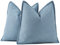 Madizz 2er Set Schlicht Chenille Kissenbezügen Weiche dekorative Kissenbezüge für Sofa Schlafzimmer Kissenhülle Blau 50x50 cm Quadrat