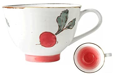 Cappuccino-Kaffeetassen-Set 350 ml keramik wasser tasse retro home kaffeetasse frühstück tasse große kapazität haferflocken tasse keramik kaffeetasse Kaffeebecher(Pink)