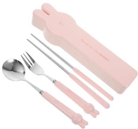 Amosfun Besteckset Mit Etui Für Jungen Und Mädchen Löffel Essstäbchen Set Für Lunchbox Tragbares Set