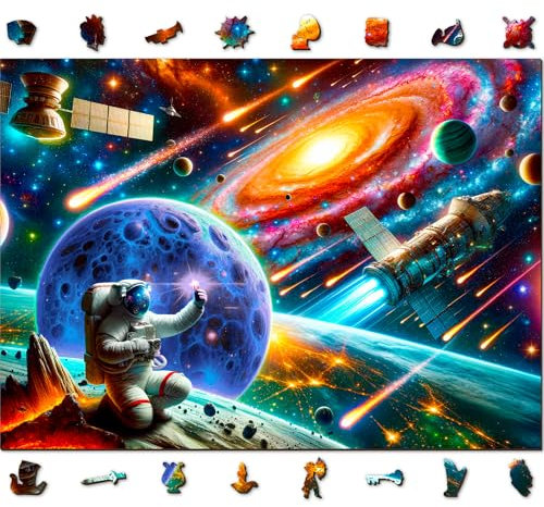 WOODEN.CITY Cosmic Exploration Weltraum Puzzle aus Holz 1000 Teile - 54,0 x 39,4 cm - Made in EU