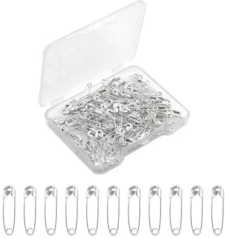 Small Safety Pins Silvery,0.75Inch/19mm Silvery Safety Pin for Clothes Metal Tiny Saftey Pins Rust Resistant Mini Safety Pin for Art Crafting,Sewing,Jewelry Making(120Pcs/Box)